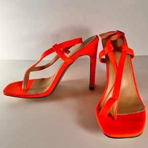 Orange Strap Heel Sandals